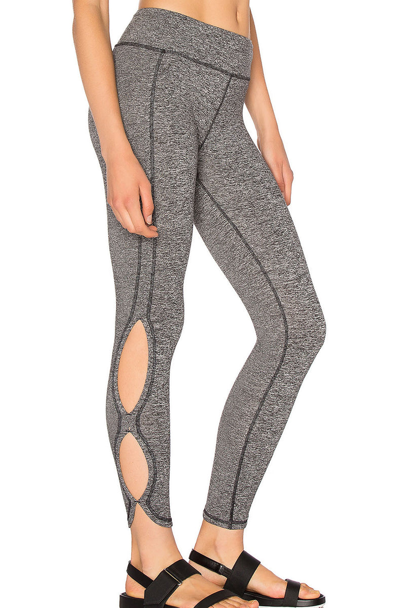 Dusty Grey Cutout Side Sports Leggings